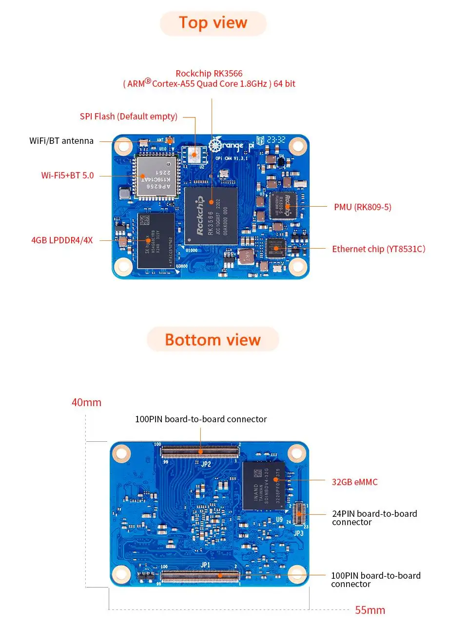 보아마스오렌지 파이 CM4 4GB 램 32GB EMMC - Compute Module 4 32Gb Wifi 리뷰 및 가격