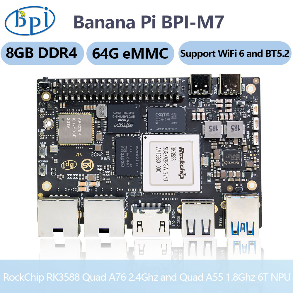 바나나 파이 BPI-M7 락칩 RK3588 쿼드 A76 - Banana Pi Bpi M7 Rk3588 리뷰 및 가격